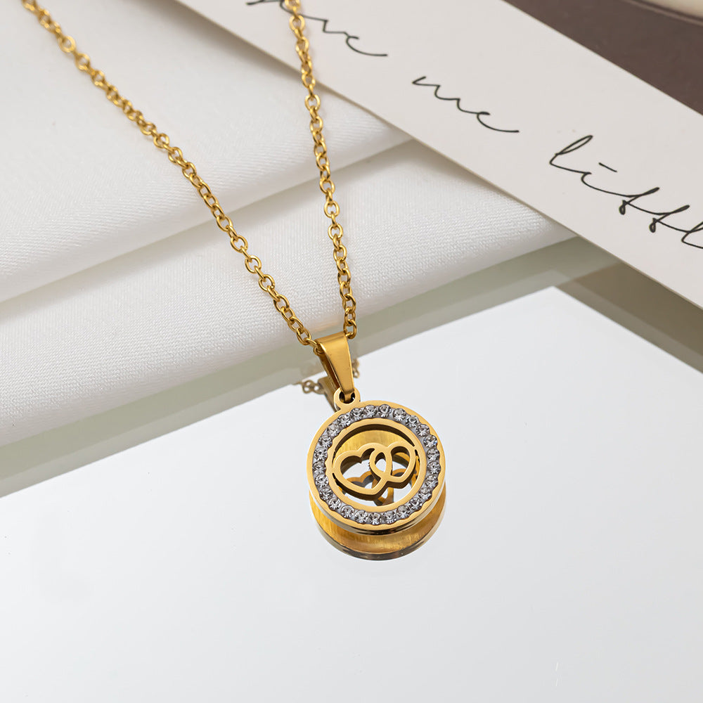 Kuaishou live broadcast fashion inlaid zircon four-leaf clover necklace femininity girls high sense creative simplicity