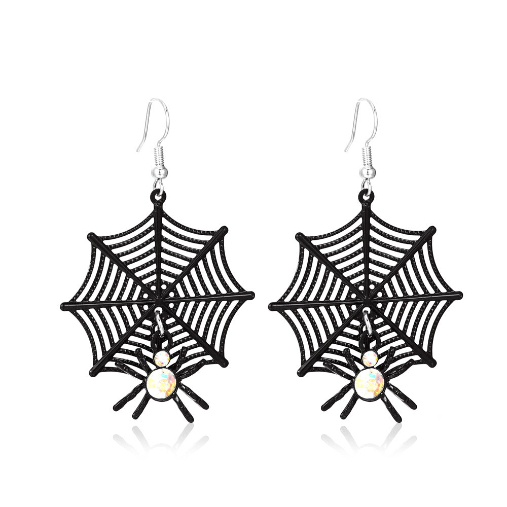 Exaggerated Spider Skull Earrings Halloween Gift Creative Funny Ghost Bat Earrings Earrings