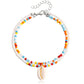 Jewelry Bohemian double-layer color rice beads shell beach anklet female summer