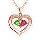 Fashion Ladies Heart Crystal Diamond Pendant Necklace Heart Sapphire Necklace Jewelry
