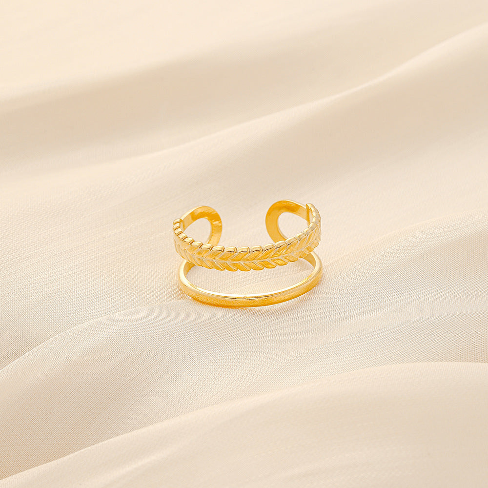 Fashion Simple Versatile Stainless Steel Ring Irregular Open Ring Ladies Ring Jewelry