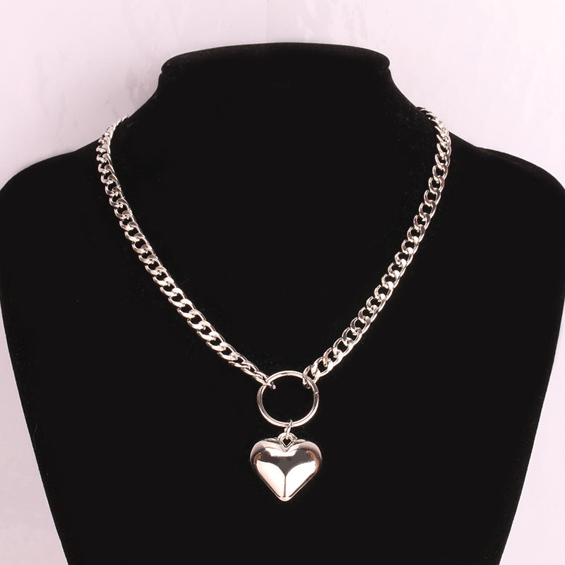 Jewelry Trend Love Necklace Female Personality Creative Fashion Necklace Ins Peach Heart Clavicle Chain