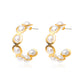 Ins geometric C-shaped hoop earrings female retro exaggerated personality metal braided earrings punk hip-hop earrings