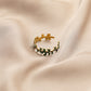 Fashion personality color drop oil flower feather stainless steel ring love titanium steel open ring jewelry