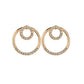 Pop Sapphire Blue Rhinestone Earrings Retro Fashion Alloy Size Round Earrings Front and Back Stud Earrings