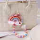 Simple monster rainbow non-slip bag chain cute cinnamon dog soft pottery mobile phone case anti-lost pendant pearl chain