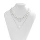 Jewelry simple round bead metal chain necklace temperament imitation pearl heart-shaped multi-layer necklace female
