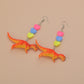 Fashion Toy Dinosaur Earrings Resin Candy Color Heart Shape Earrings Kids Jewelry Accessories