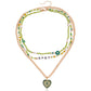 Jewelry Bohemian multi-layer color rice bead letters dripping oil painted love necklace female choker