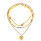 Jewelry Bohemian multi-layer color rice bead letters dripping oil painted love necklace female choker