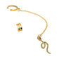 Simple Ear Stud Set Beaded Star Chain No Hole Ear Clip Cold One-piece Ear Hanging Single Female