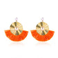 Exaggerated Metal Tassel Earrings Bohemian Fan-shaped Irregular Earrings Retro Geometric Pearl Earrings