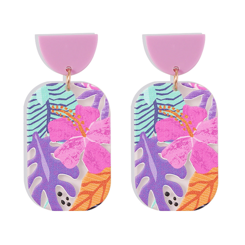 E9676 Earrings Female Cute Cartoon Owl Giraffe Earrings Creative Geometric Fun Earrings