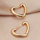 Retro Simple Geometric Earrings Metal Copper Heart Hollow Earrings Fashion Personality Trendy Earrings Earrings Women