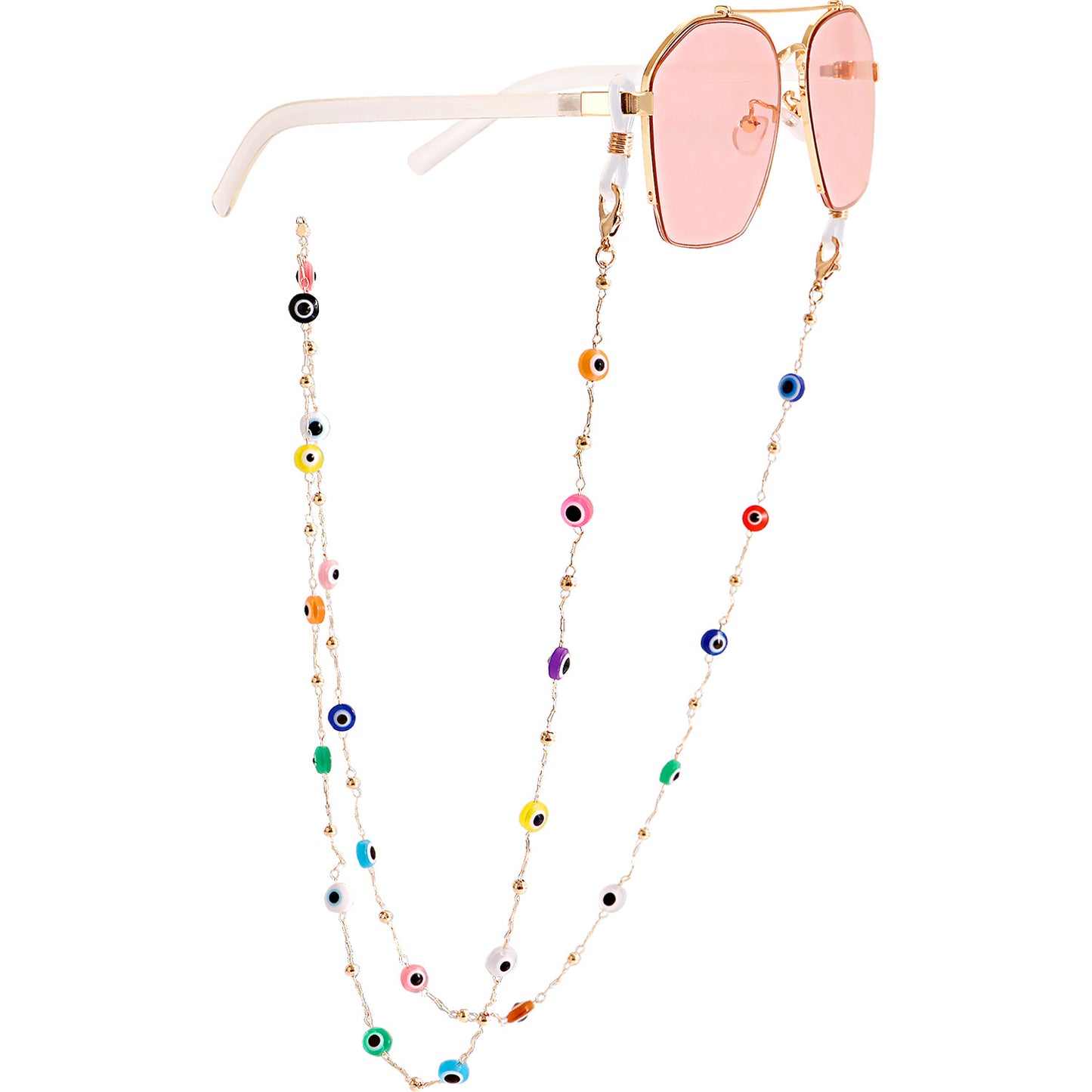 Jewelry mask hanging chain glasses hanging chain imitation pearl glasses chain devil's eye mask chain