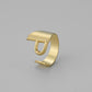 English 26-letter steel peptide ring niche design stainless steel gold-plated cold opening finger jewelry