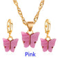 Fashion Explosion Acrylic Butterfly Earrings Necklace Set 2 Pieces Set Jewelry