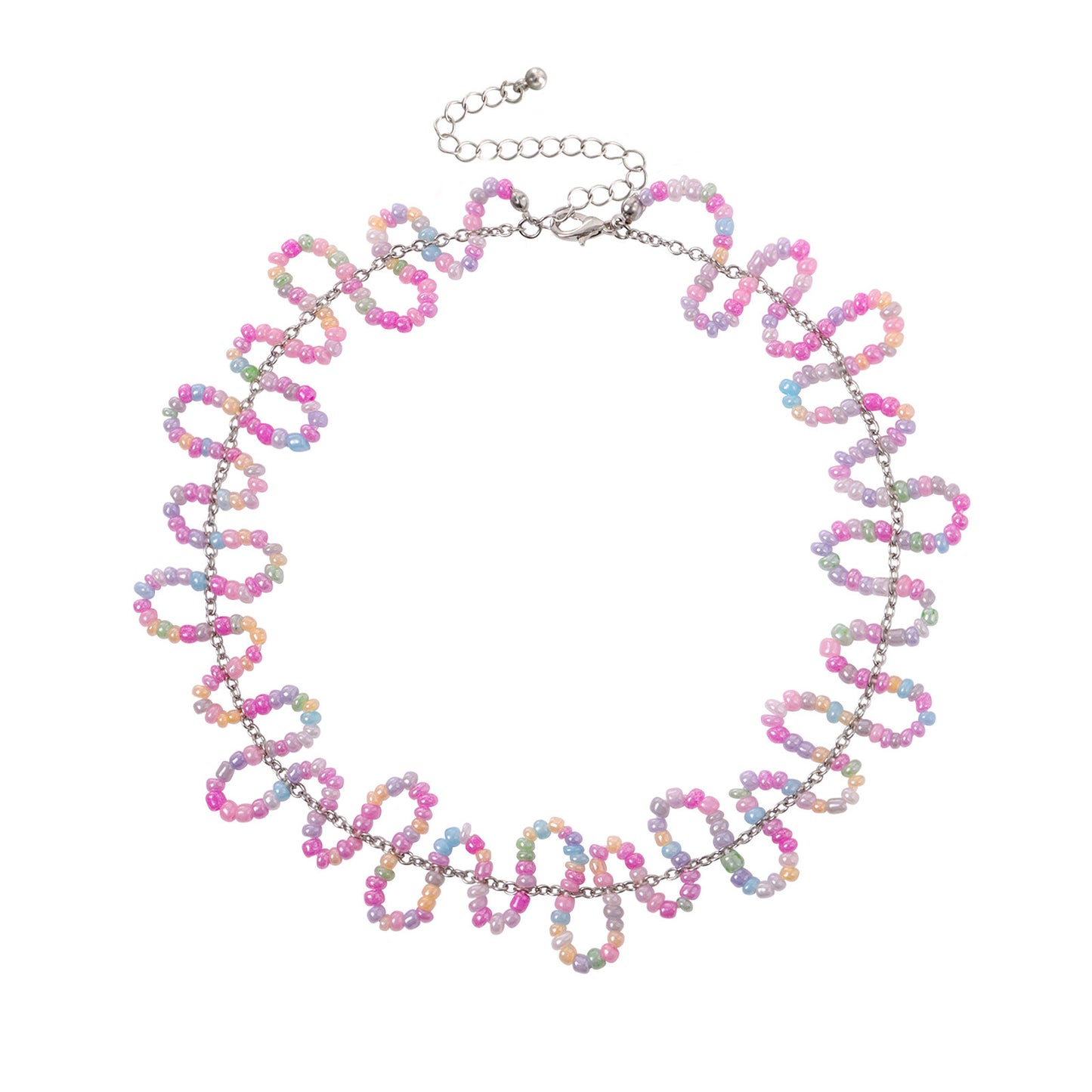 Jewelry Bohemian colored rice beads snake-shaped S-curved necklace ins niche fairy necklace