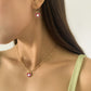 Jewelry Painting Nectarine Heart Metal Cross Chain Necklace Simple Temperament Clavicle Pastoral Necklace Female