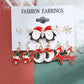 Christmas series snowflake bell earrings combination set cartoon oil dripping cane old man earrings female