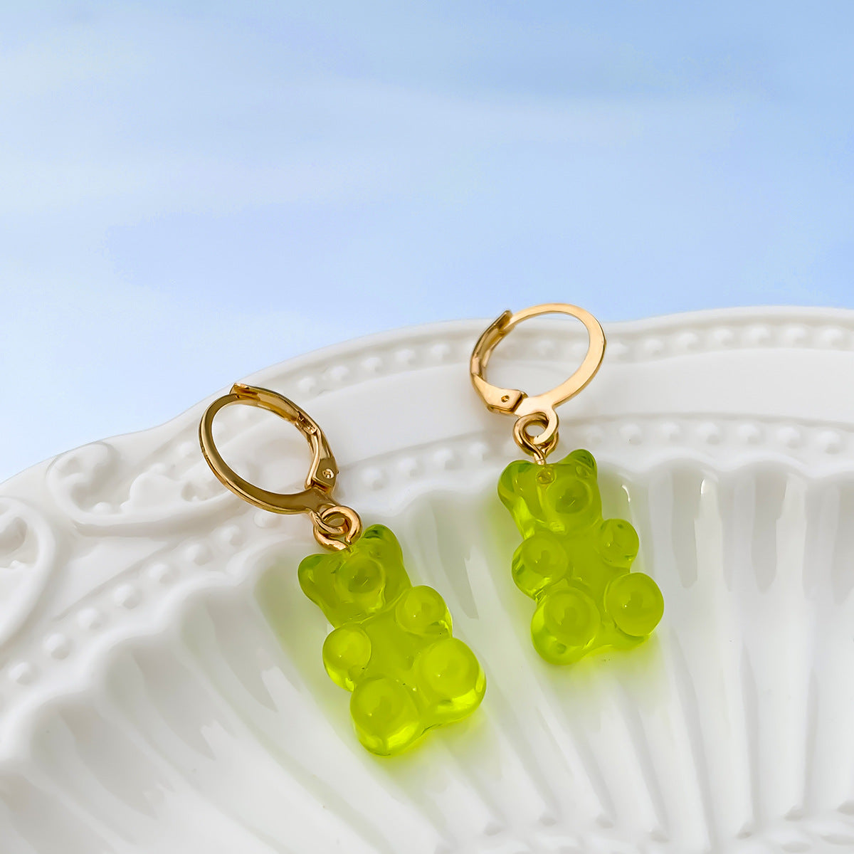 Jewelry Sweet Cool Juice Transparent Bear Earrings Cute Sweet Gummy Cartoon Girl Earrings