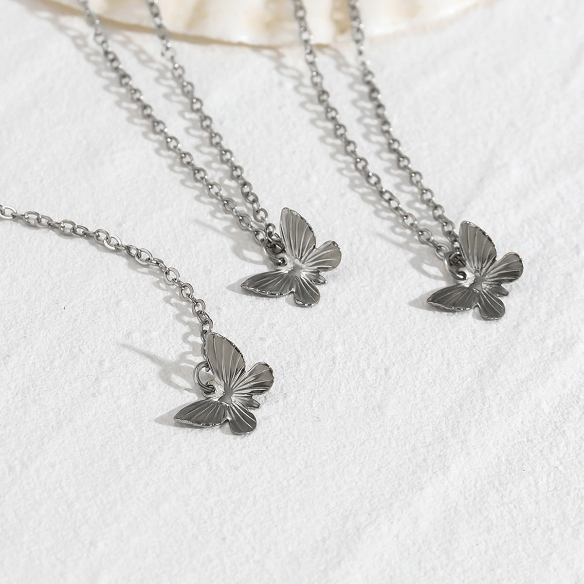 Jewelry Sexy Long Y Shape Geometric Rhinestone Necklace Imitation Pearl Versatile Butterfly Tassel Necklace