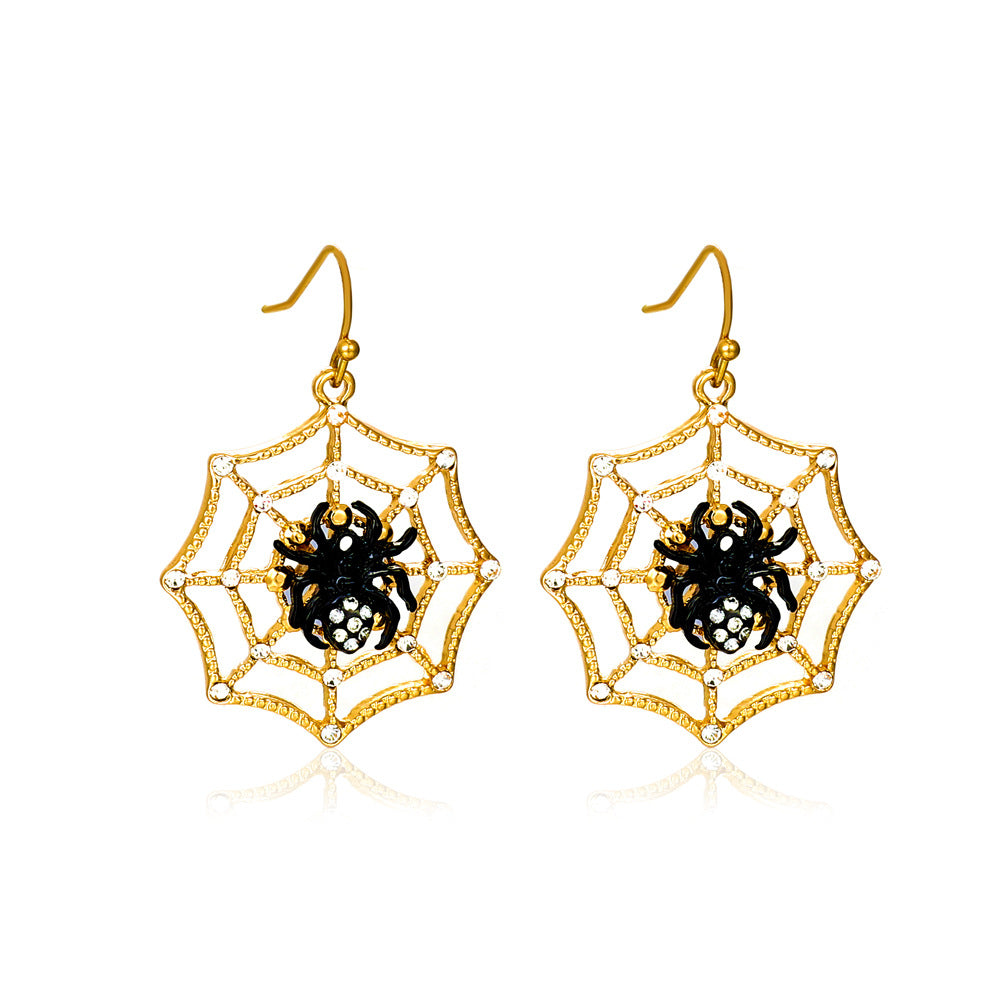 Exaggerated Spider Skull Earrings Halloween Gift Creative Funny Ghost Bat Earrings Earrings