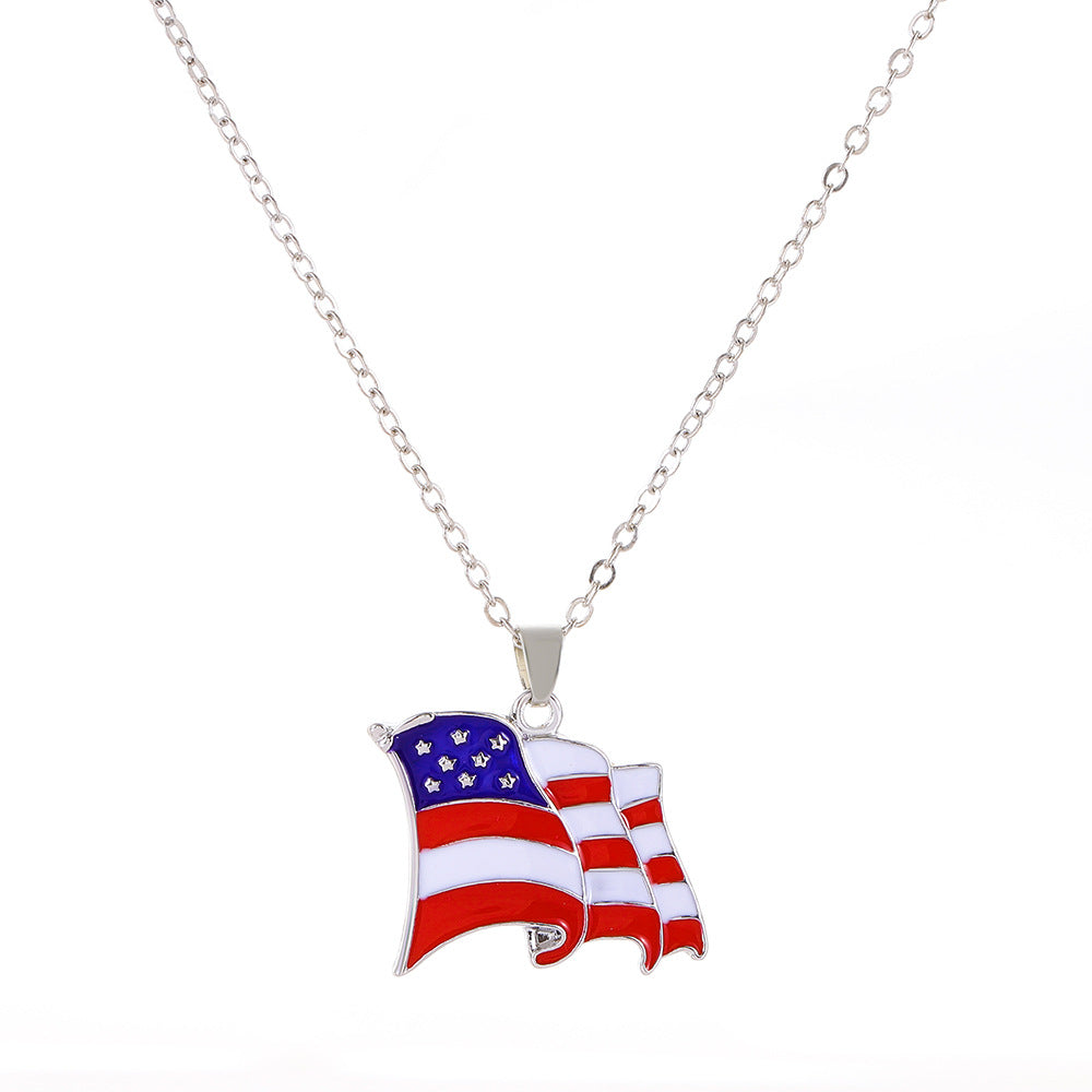 Ins American Independent Column Necklace Set Fashion Simple Diamond Wings Love Pendant Clavicle Chain