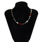 Jewelry Creative Contrasting Color Rice Bead Beaded Necklace Women's Simple Geometric Imitation Pearl Single Layer Necklace