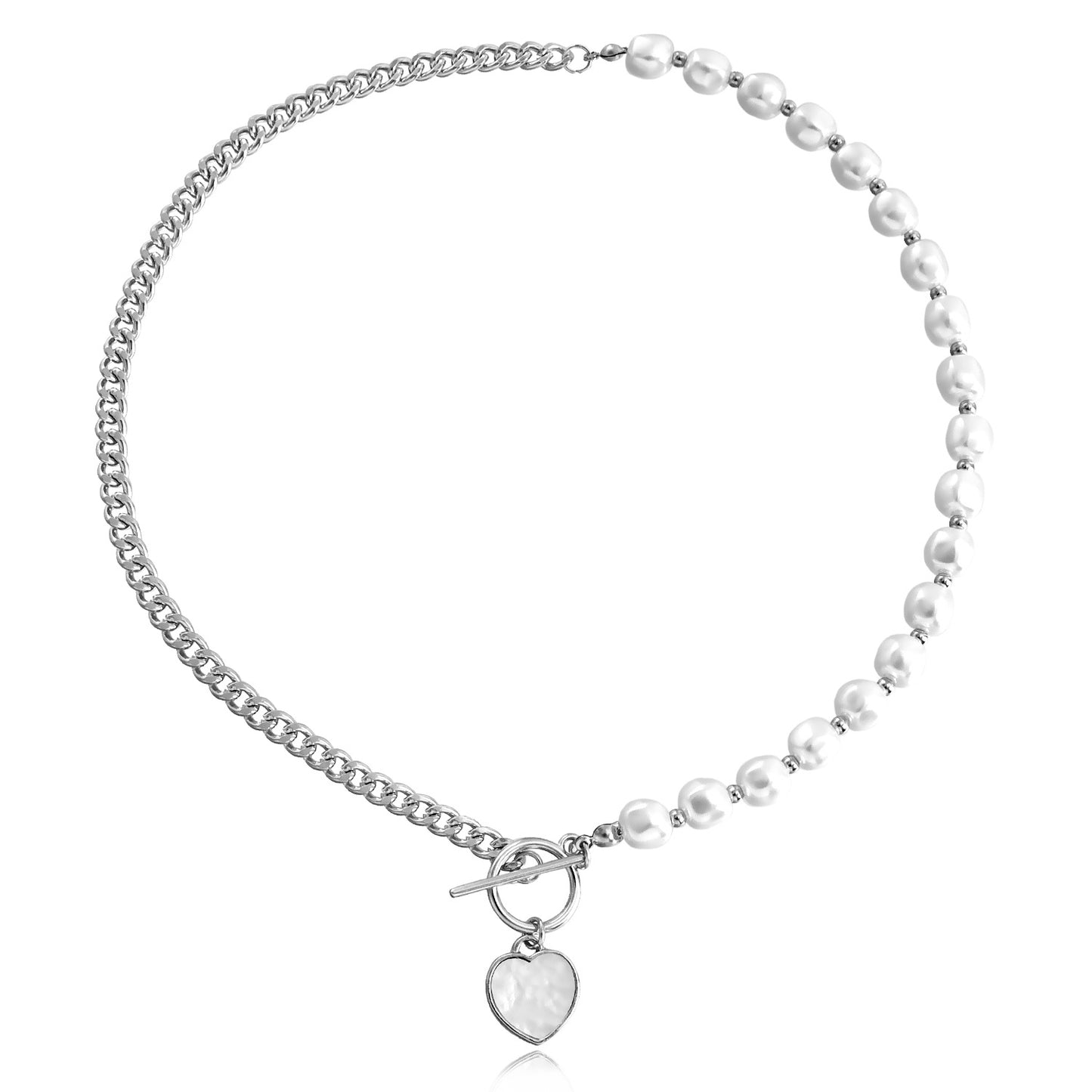 Jewelry punk clavicle chain niche design mother-of-pearl necklace female trend alloy sweater chain necklace