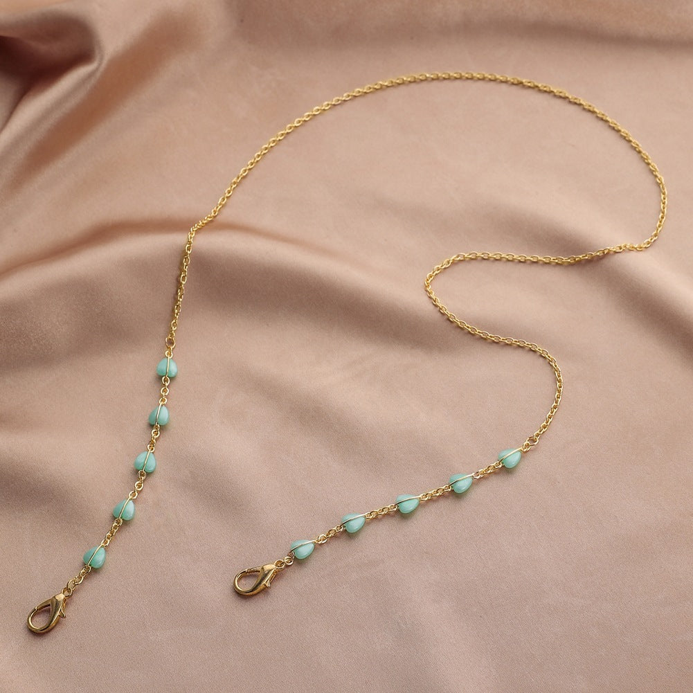Jewelry fashion gold love mask chain simple multi-purpose anti-lost anti-drop glasses chain accessories