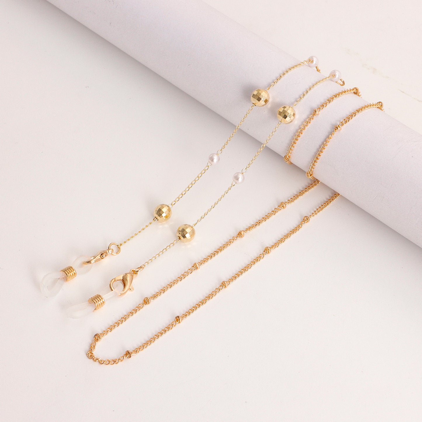 Accessories Mask Chain Glasses Chain Devil Eye Mask Chain Imitation Pearl Metal Glasses Chain