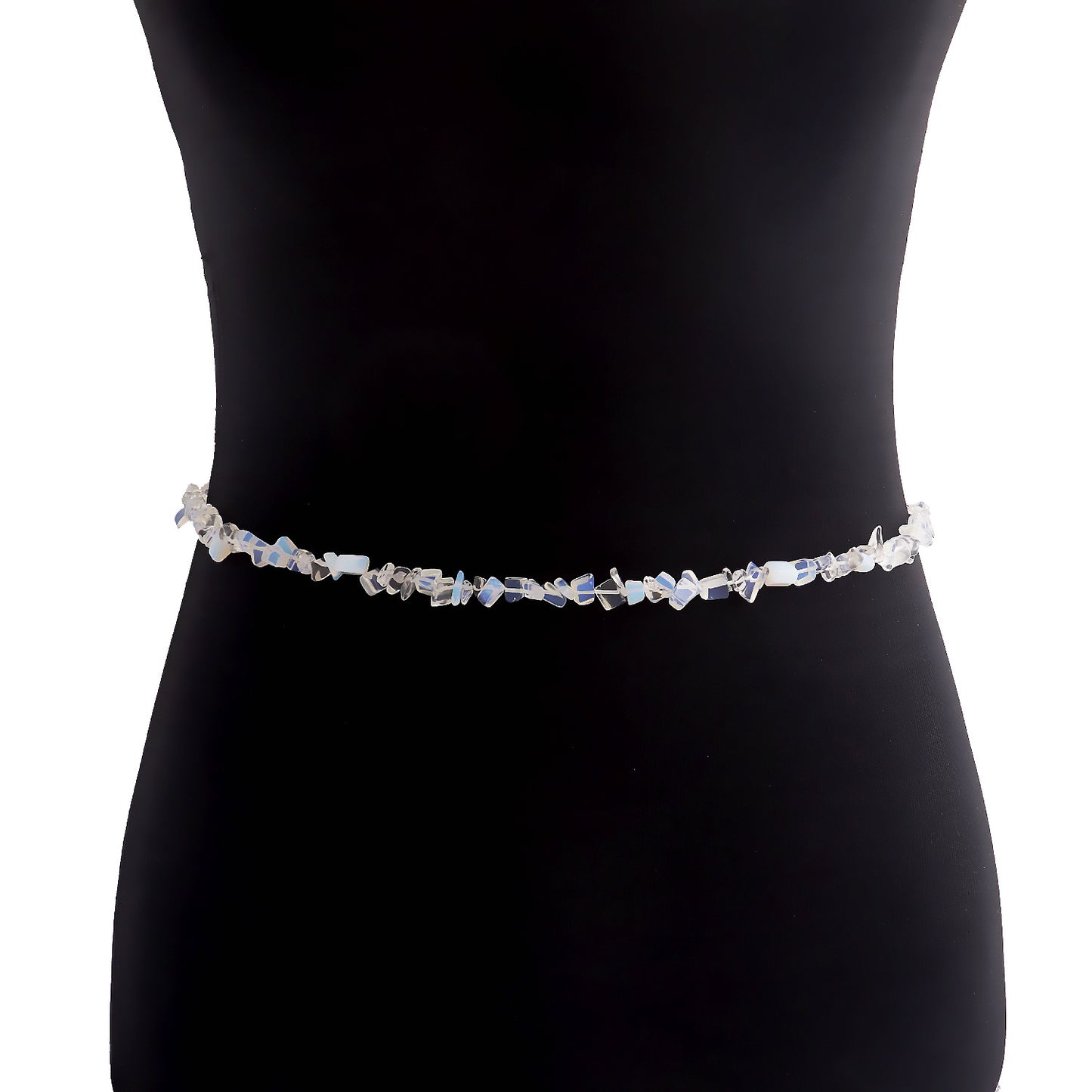 Explosive bohemia natural crystal gravel metal waist chain female decoration waistchain