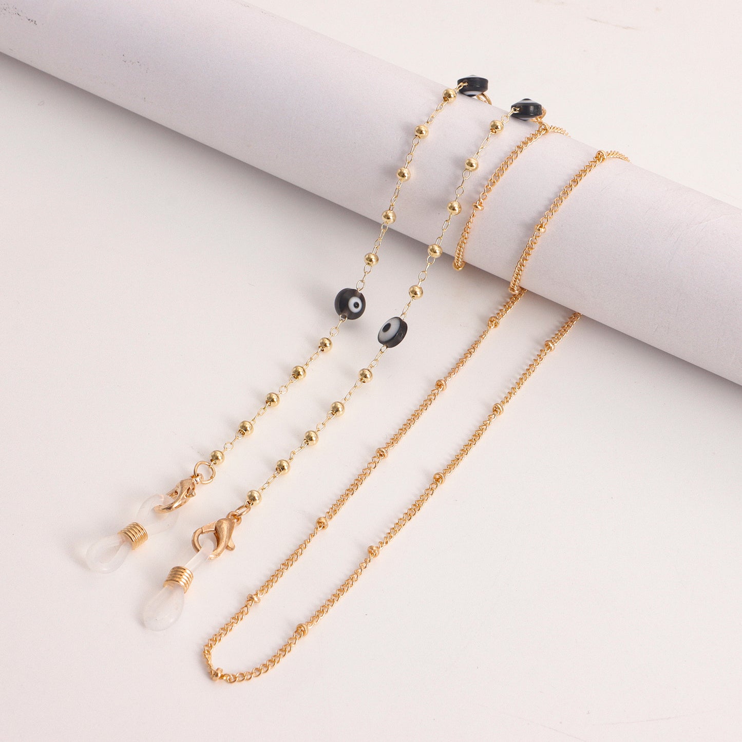 Accessories Mask Chain Glasses Chain Devil Eye Mask Chain Imitation Pearl Metal Glasses Chain