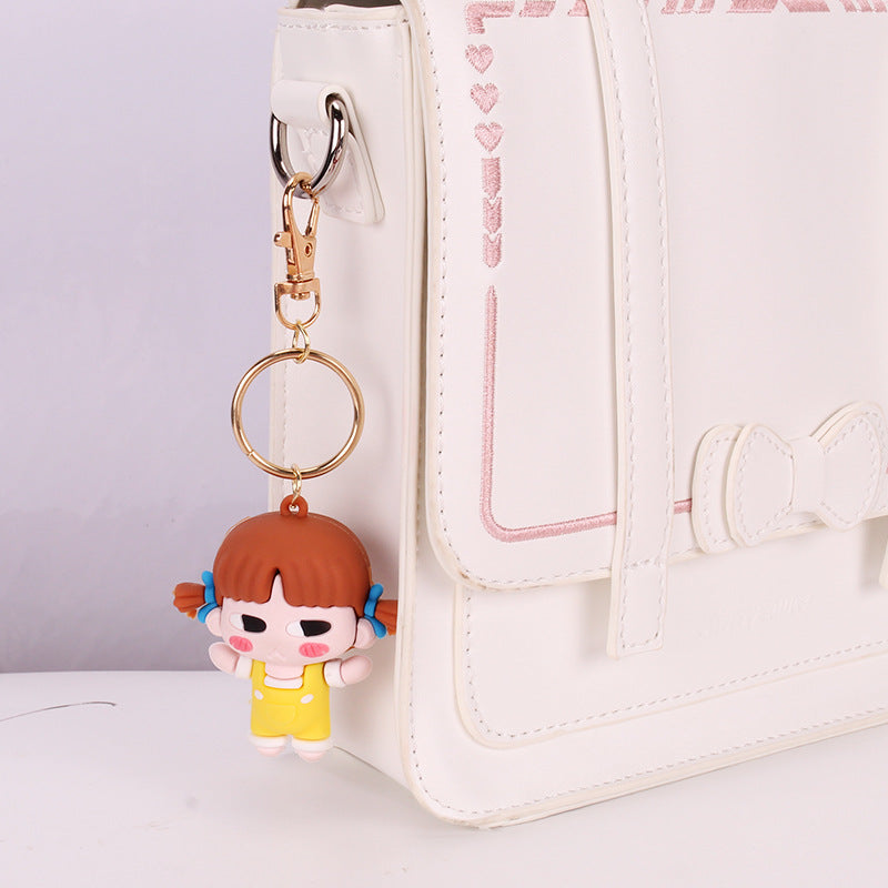 Creative cartoon boy girl key chain cute couple key pendant bag pendant