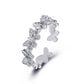 Full diamond opening butterfly ring ins cold simple zircon adjustable ring female