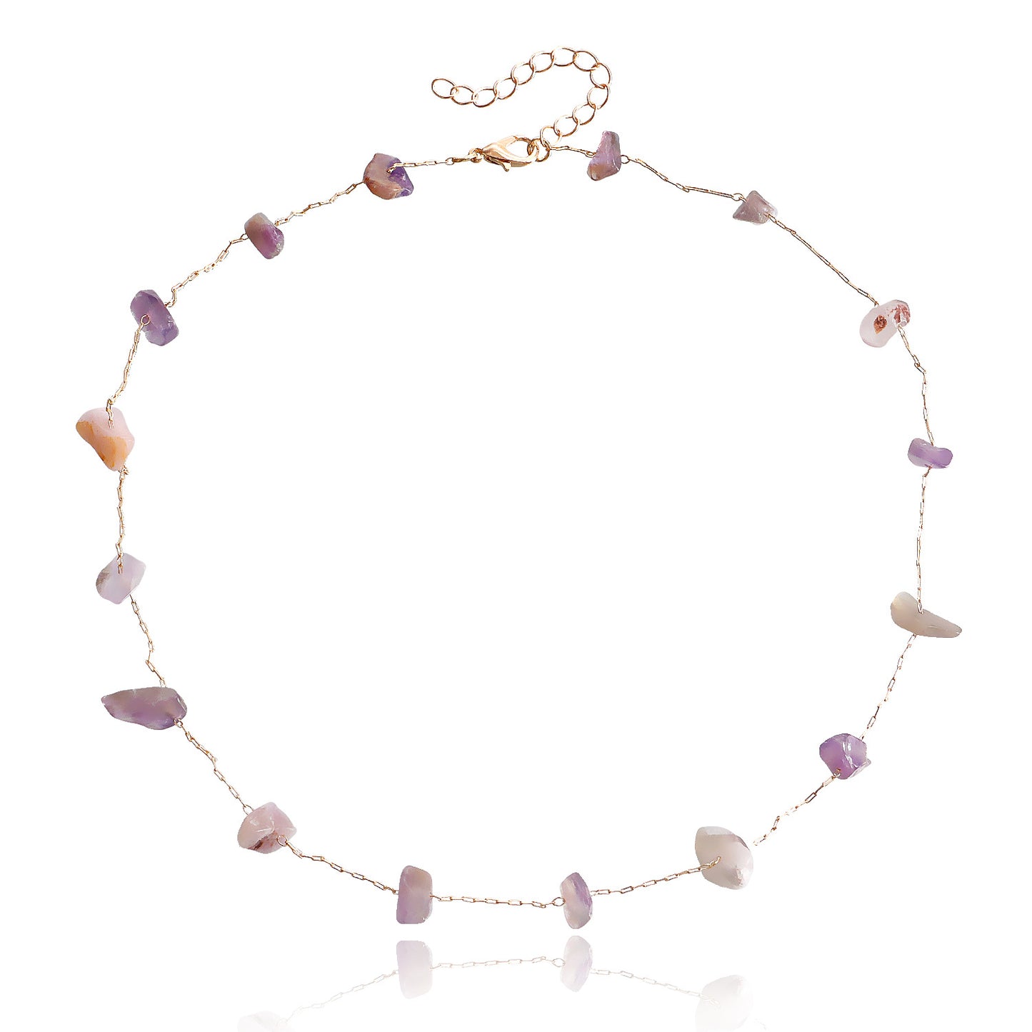 Jewelry ins beach color natural irregular gravel necklace necklace female clavicle chain
