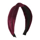 F475 autumn and winter hair accessories golden velvet solid color knotted simple pressed hair going out daily adult headband