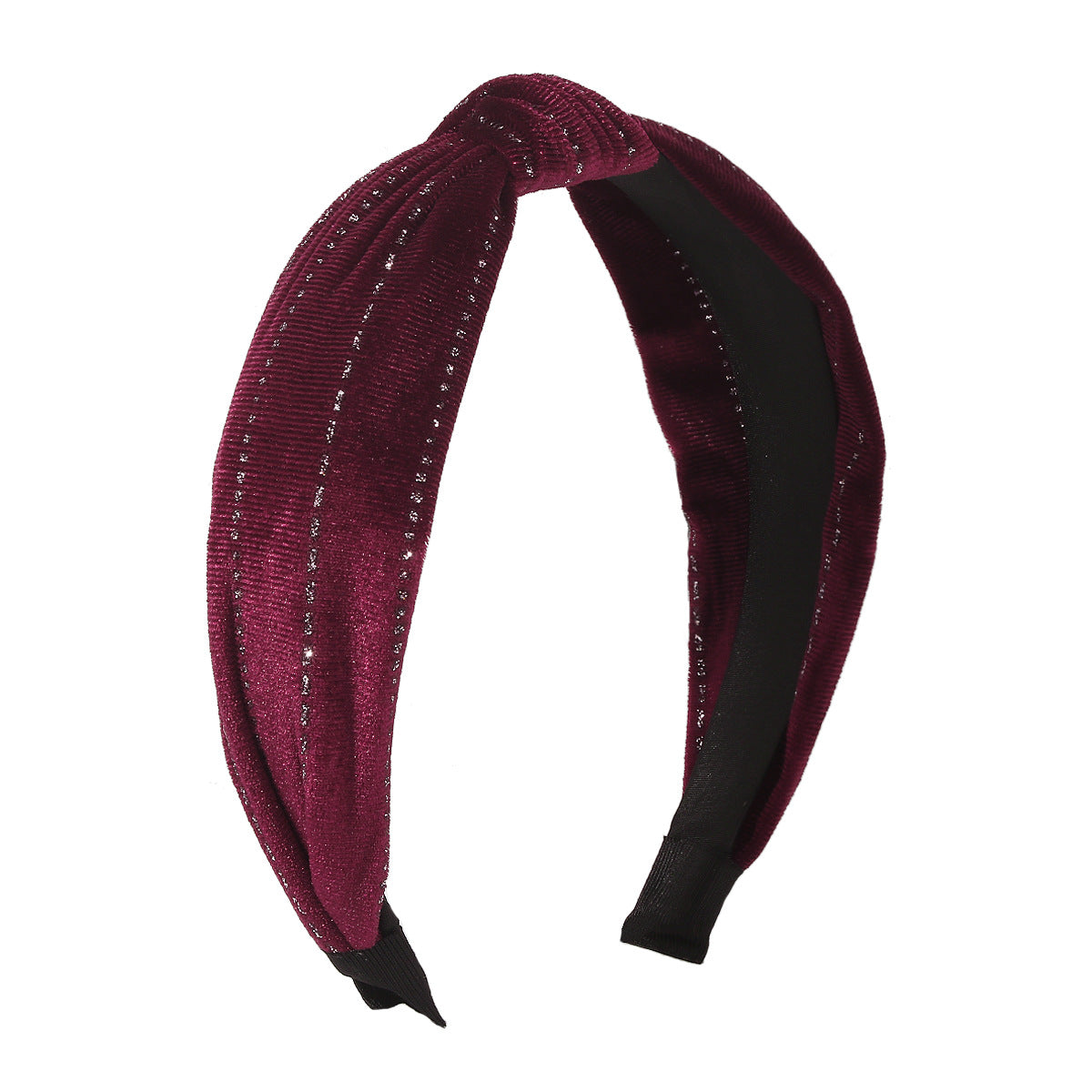 F475 autumn and winter hair accessories golden velvet solid color knotted simple pressed hair going out daily adult headband