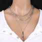 Creative twisted metal rod tassel multi-layer set chain stacked cross chain sweet cool necklace