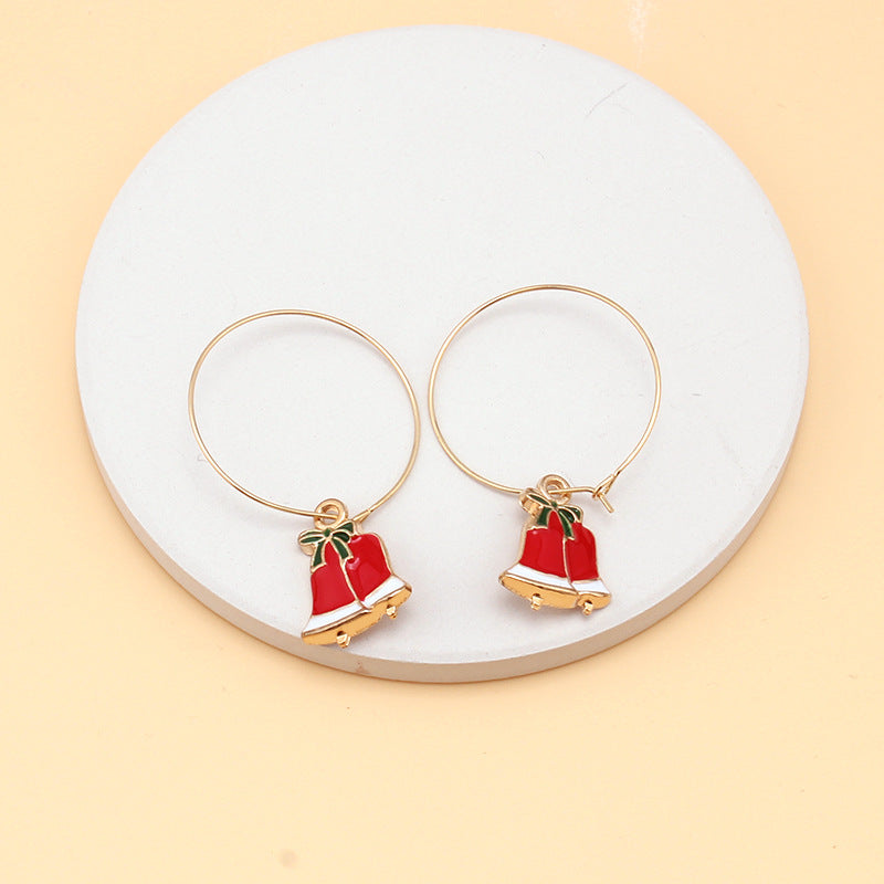 Christmas ornaments, Christmas elements, diamonds, snowflakes, bells, earrings, Christmas gifts, earrings, women