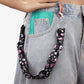 Retro pattern square scarf silk scarf trousers scarf street dance hip-hop small scarf vintage all-match trendy ins pants chain accessories
