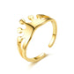 Popular Jewelry Live Mouth Adjustable Titanium Steel Ring Fashion 18K Gold Simple Ring