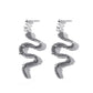Trendy creative exaggerated snake-shaped earrings personalized retro net red metal long earrings