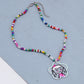 Colorful Beaded Necklace Cartoon Cute Niche Colorful Beaded Necklace Girl Heart Clavicle Chain Short Pendant