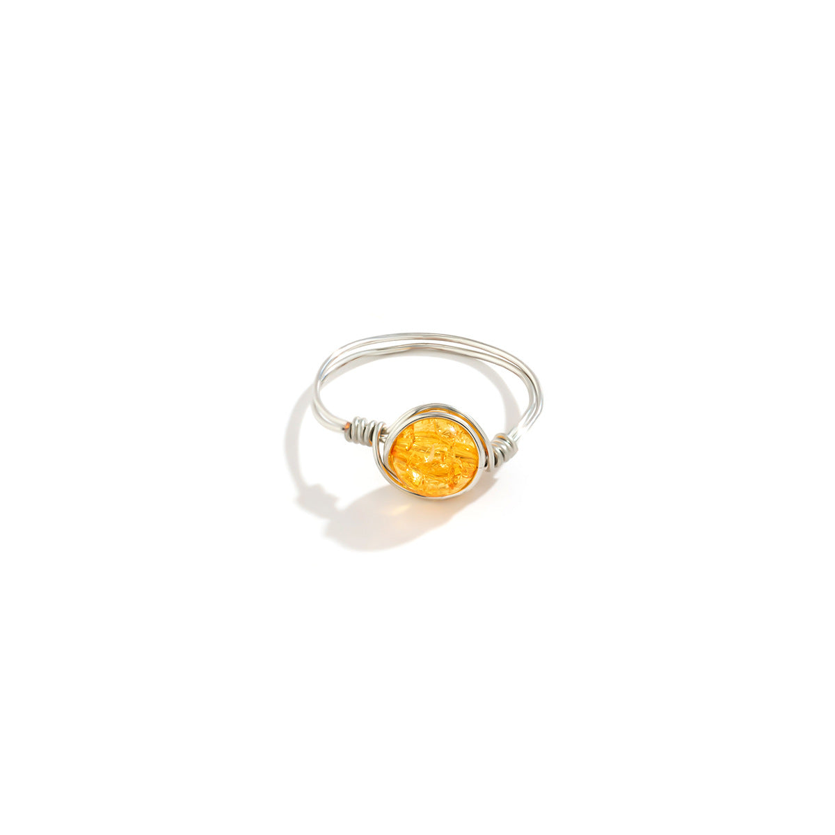 Jewelry Versatile Winding Metal Ring Hand Decoration Personality Simple Color Crack Bead Ring Female