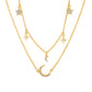 Simple double-layer star necklace female ins multi-layer star-moon pendant necklace moon pendant clavicle chain