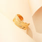 Fashion personality creative stainless steel open ring feather men and women titanium steel simple ins ring