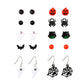 Spider Web Skull Earrings Halloween Gothic Retro Exaggerated Bat Earrings Pop Jewelry
