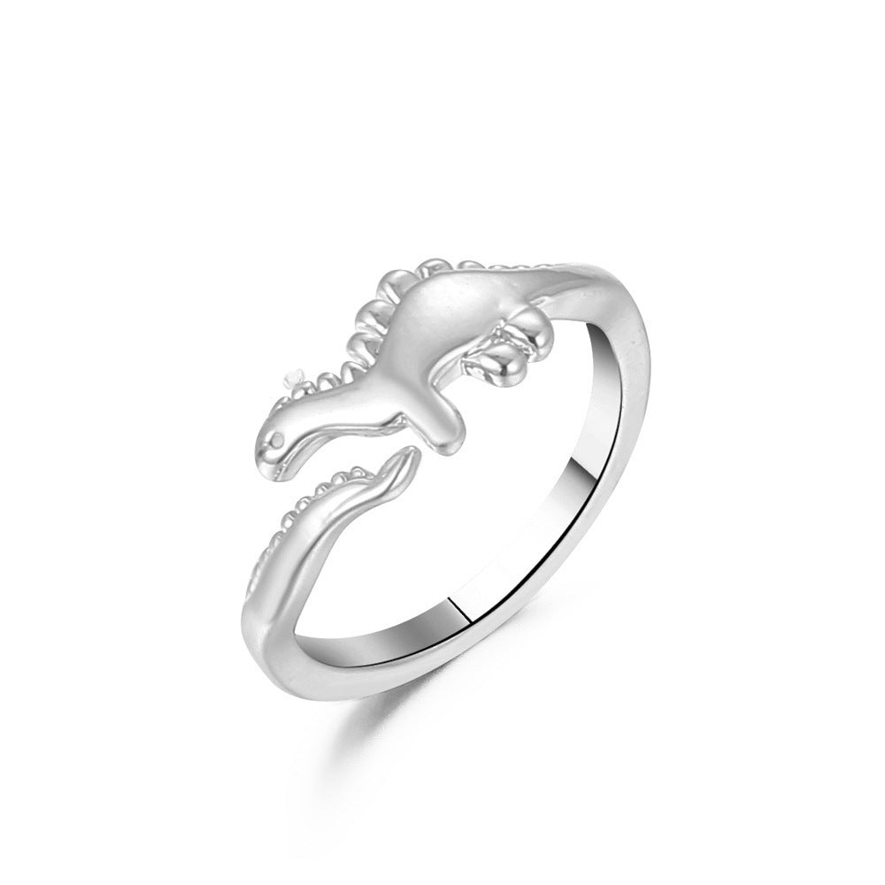 The same metal dinosaur ring fashion cute opening geometric animal ring trend jewelry